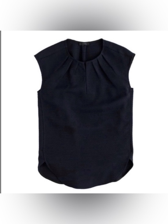 J. Crew Tops - J Crew Tunic Blouse Dark Navy Honeycomb Cocoon Casual career Size 6